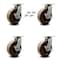 Service Caster 10 Inch Heavy Duty High Temp Phenolic Caster with Brakes and Swivel Locks, 4PK SCC-KP92S1030-PHRHT-SLB-BSL-4 - alternate 1